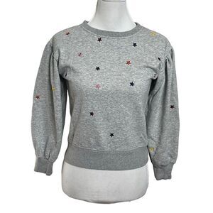 AG Adriano Goldschmied Girls Gray Star Embroidered Sweatshirt Big Kids M